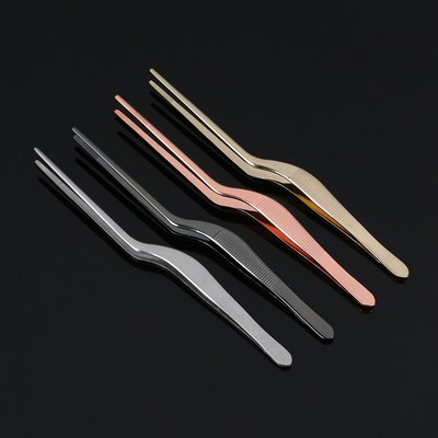 1Pc 14cm Stainless Steel Tweezer Plating Chef Food Tweezer B