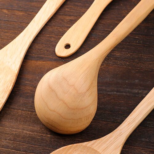 Natural Wood Steak Spatula Kitchen Ladle Cooking Tools