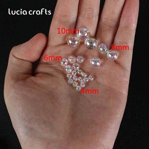 4/6/8/10/12mm AB Color Round Transparent Beads Spacer Bead F