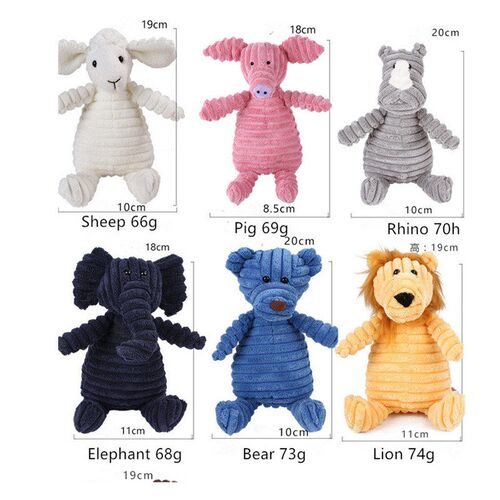 Pet Dog Plush Animal Chewing Toy Wear-resistant Squeak Cute