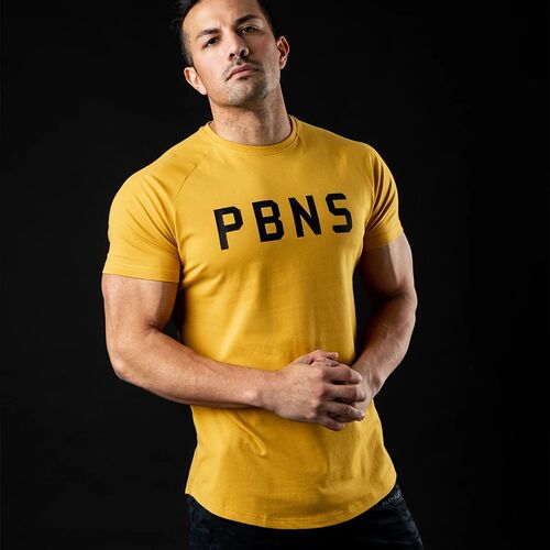 Muscle new fitness mens exercise clothes loose elastic cott