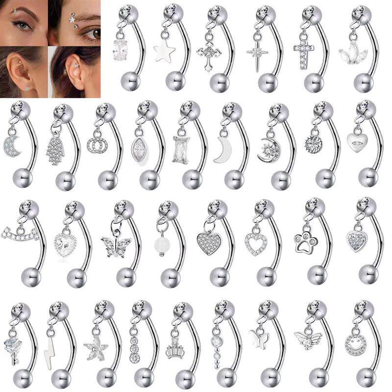 Stainless Steel Piercings 不锈钢蝴蝶脸部眉环简约风穿刺饰品