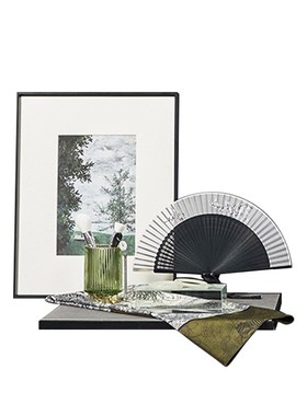 E-Pin逸品 古典中式绿样板间衣帽间摆件软装衣橱衣柜高端软装装饰