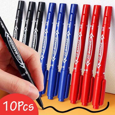10 Pcs/set Twin Tip Colored Permanent Art Markers Pens