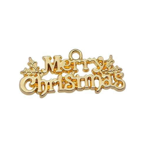 WYSIWYG 5pcs 16x36mm 3 Colors Merry Christmas Charms Pendant