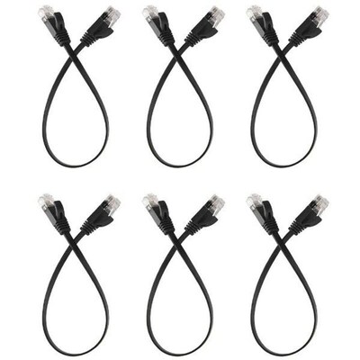 X11A 6 Pcs 1 Ft Flat Internet Network Cable Solid Cat6 High