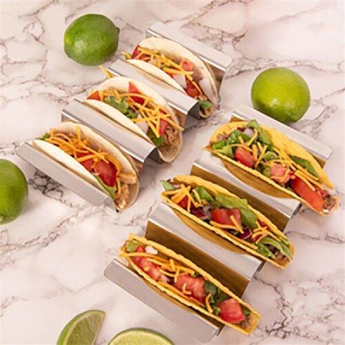 Durable 3 Grid Taco Rack Tray Stainless Steel U Shape Taco