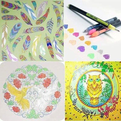 12-60Pcs Metallic Glitter Colors Gel Pens 100 Colored Refill