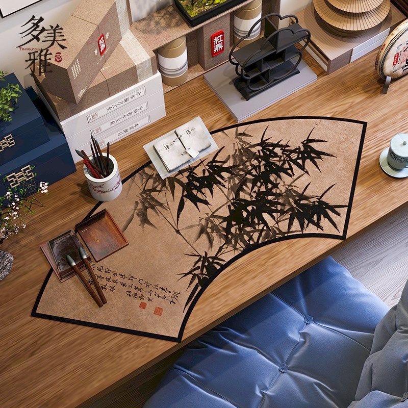中式书法角扇形皮革书桌垫防水防油免洗茶几桌布可裁剪桌面保护垫,居家布艺,桌布,淘宝优惠券,粉丝福利购,淘宝优惠卷