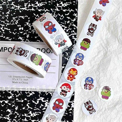 New 500PCS Avengers Roll Sticker MV Decorative Seal Sticker