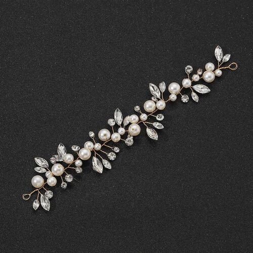 Bride Wedding Headdress Pearl Horse Eye Drill Short Hair Cha