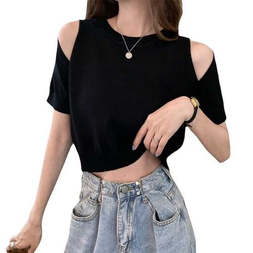 New summer net red off-the-shoulder careful machine blouse s