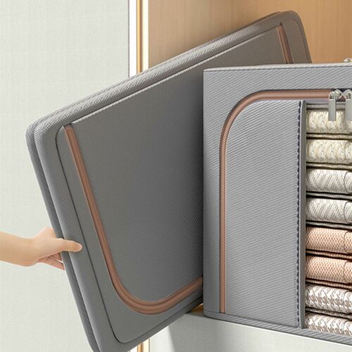 Joybos Foldable Leather Clothes Storage Organizer Large Capa