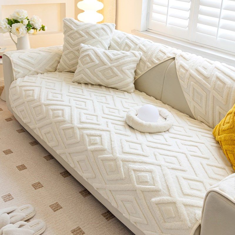 冬季毛绒沙发垫202新款防滑纯色坐垫子直排三人位沙发罩盖布巾,居家布艺,沙发垫,淘宝优惠券,粉丝福利购,淘宝优惠卷