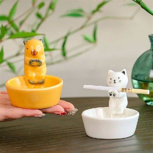 Ceramic Cartoon Cat Ashtray Creative Animal Cat Ashtray