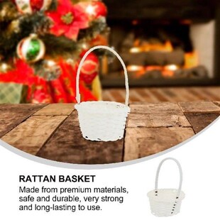 Vegetable Basket Woven Picnic Rattan Baskets Bamboo Pcs