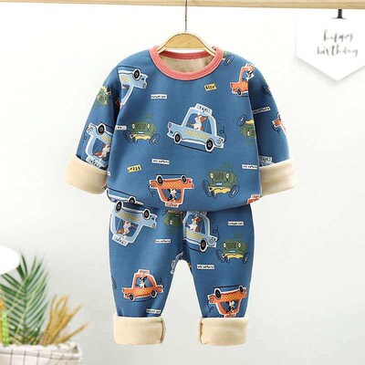 Childrens Fleece-lined Underwear Set Autumn and Winter New