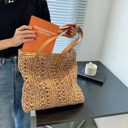 Fashion Straw Woven Large Capacity Shoulder Shopping Bag Wom