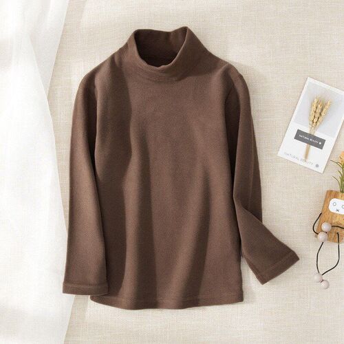 Kids Winter Tops Half High Collar Base Shirt Tshirt Breathab