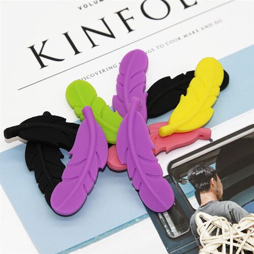 Cute-idea 10pcs Feather Silicone Beads Baby Teether BPA Free