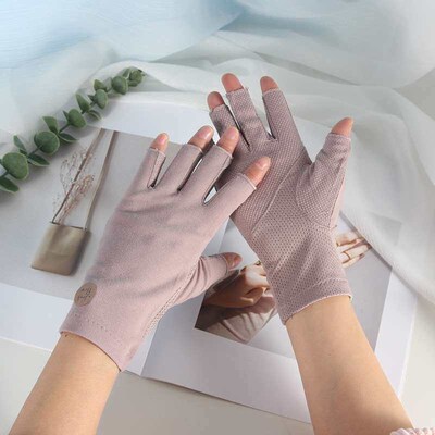 Sunscreen Gloves Thin Womens Summer Driving Anti-UV Nail Ar