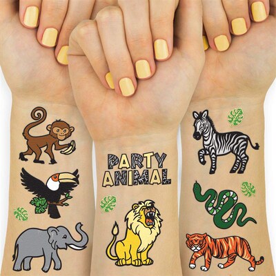 animal tatots Jungle Temporary Tattoos Kids toys纹身贴纸套装