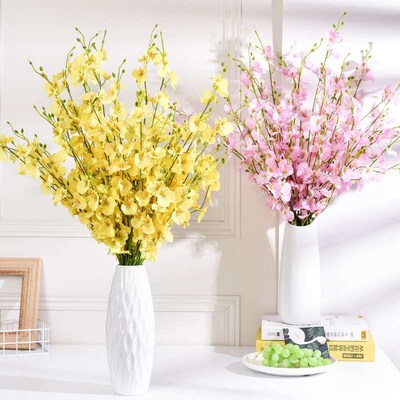5 fork yellow dancing orchid simulation high-end flower wedd