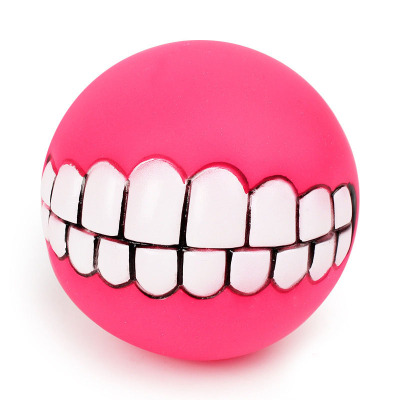 Funny Pets Dog Puppy Cat Ball Teeth Toy PVC Chew Sound Dogs