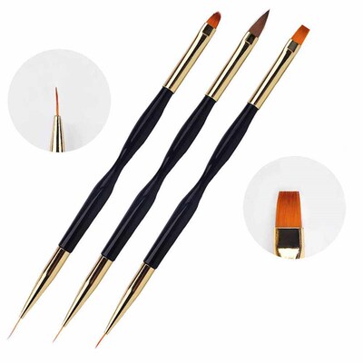 Nail Art Lines Painting Pen Brush Double Head UV Gel Polish