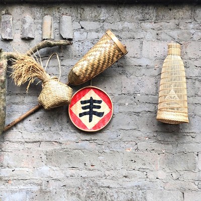 竹编复古怀旧挂件挂饰人居环境装饰品农家乐火锅店餐厅景点墙饰