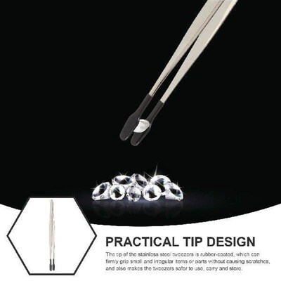 Tweezers Delicate Coin Tongs Precision for Tools Rubber