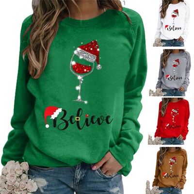 HOT SALES!!!New Arrival Fashion Women Christmas Print O-N