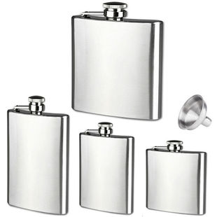 Stainless Steel Hip Liquor Whiskey Alcohol Bottle Flask Cap
