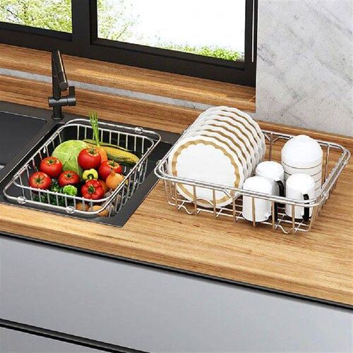 Dish Drainer Expandable Stainless Steel Dish Drying Rack
