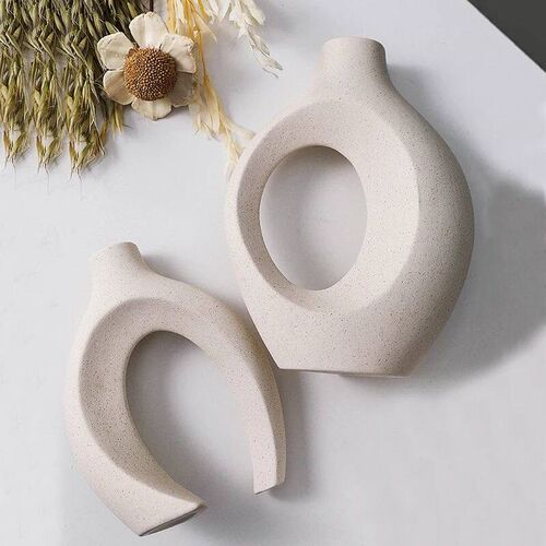 European Ceramic Vase Set Creative White Simple Home Decorat