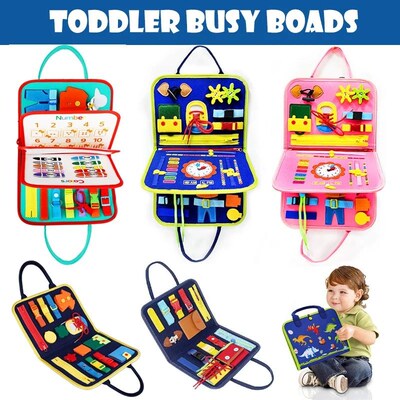 Busy Board Montessori Toys for Toddler Sensory Board for Lea