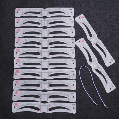 12 Style Fixable Eyebrow Stencil Grooming Shaper Template Re
