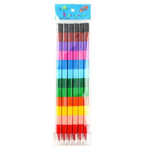 Single building block stitching crayon 12 color multi-sectio