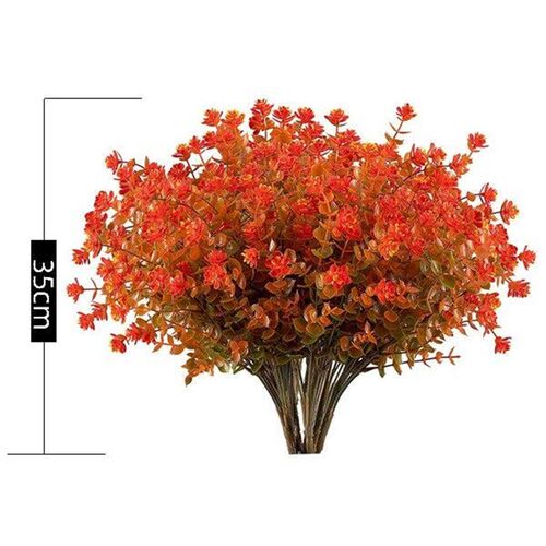 7 Forks Artificial Fall Flowers Outdoor UV Resistant Fake