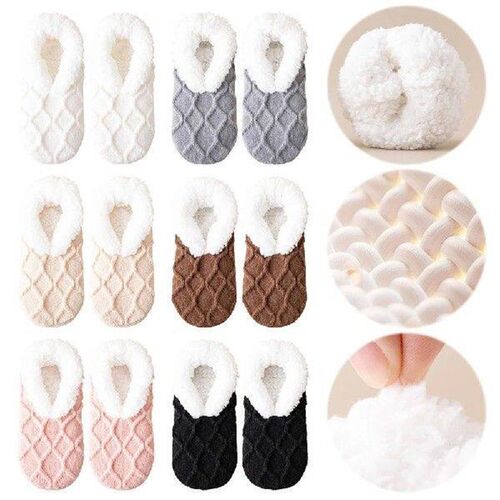 Winter Indoor Home Slippers Socks Non Slip Fuzzy Floor