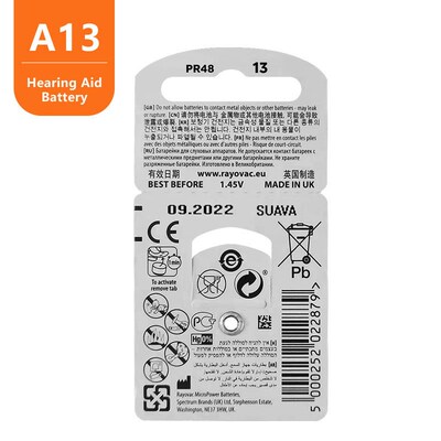 60 PCS NEW Zinc Air 1.45V Peak Hearing Aid Batteries A13 13