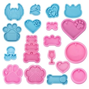 Epoxy Resin Mold DIY Dog Tag Bone Shaped Keychain Casting Si