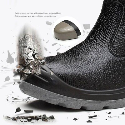 Men Safety Shoes Waterproof Security Boots Work Shoes Leathe