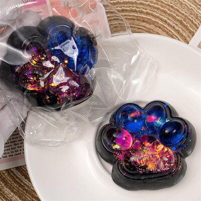 2Pcs Taba Squishy Starry Cat Paw Squeeze Toys  Stress Relief