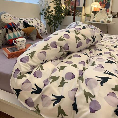 Sheets Cotton Bedding Duvet Bed Bedsheet Cover Quilt Set