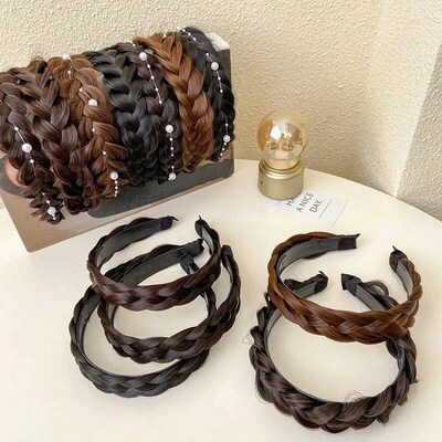 Wig Twist Headbands for Women Wide Fishbone Braids Hairbands
