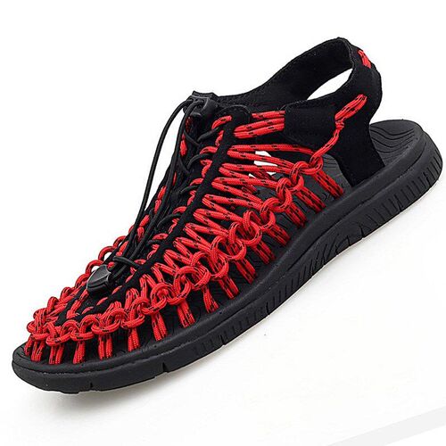 Summer Mens Beach Sandals Handmade Weaving Design Breat