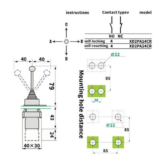 Industrial Joystick Switch with Modular Design 4 ition