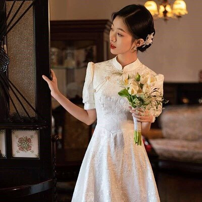 Young Toast Cheongsam Winter New Bride Engagement License We