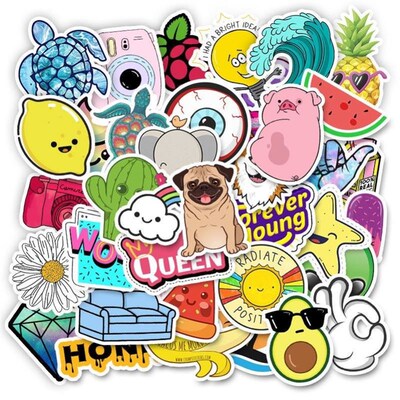 50PCS Cool Summer Vsco Stickers Pack Pink Girl Anime Stiker